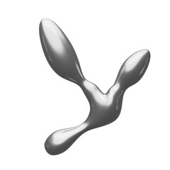 Chromed liquid metal 3d illustration. Abstract Metallic Liquid 3D Illustration