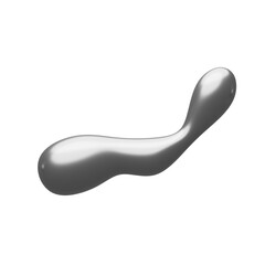 Chromed liquid metal 3d illustration. Abstract Metallic Liquid 3D Illustration