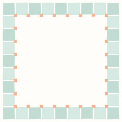 Fototapeta premium Frame with with pink freehand doodles. Background for children or trendy design with basic shapes.