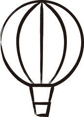 筆書き乗り物単品アイコン　気球