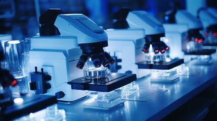 Medical dna research lab  biotechnology scientist using advanced genetic analysis technology