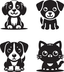 Tiny Dog Icon: Black Design