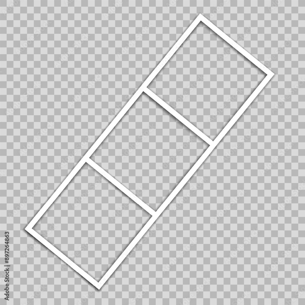 Poster vector empty photo frames with shadow isolated on transparent background. template mockup photo desi