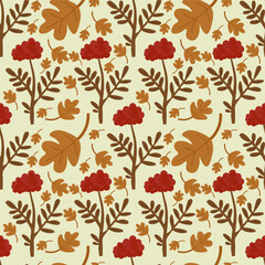 Autumn vector ilustration seamless patern.Great for textile,fabric,wrapping paper,and any print.