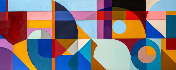 Abstract geometric art with colorful shapes and