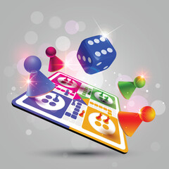 Playing Ludo board game, token, pegs Background