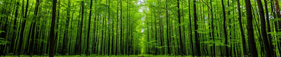 Obraz premium lush green bamboo forest, tranquil nature scene, peaceful and serene bamboo grove, sunlight filtering through canopy, vibrant green foliage, natural texture and pattern, perfect for nature inspired de