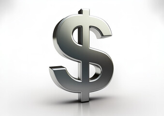 Obraz premium メタリックなドルアイコン白背景