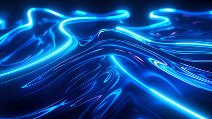 Glowing Blue Liquid Abstract Texture