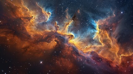 Fototapeta premium Majestic Cosmic Nebula in the Depths of the Universe