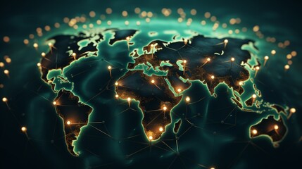 Naklejka premium Global data and telecom network map saudi arabia, middle east, and north africa