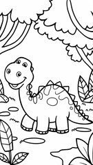 Obraz premium Coloring page of dinosaur 
