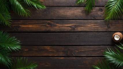 AI content. Coconut day concept. Mockup background with coconut and copyspace for text.