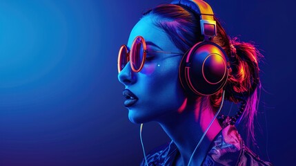 DJ girl with headphones
