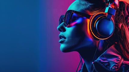 DJ girl with headphones