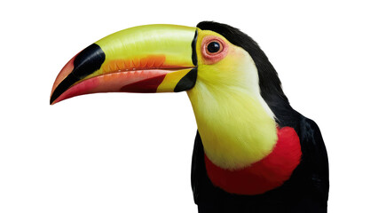 Fototapeta premium a vibrant and colorful toucan bird on white background.