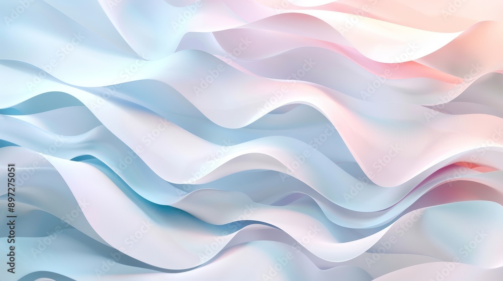 Poster this abstract background features soft pastel wavy patterns, ideal for various design projects and d