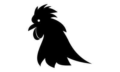 black chicken head vector