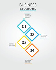 Business Infographic modern design template for banners and infographics for 4 square step 