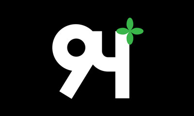 94 Leaf Number Logo Green White Health