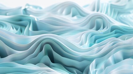 Obraz premium Elegant wavy pattern forming smooth curvy shapes in blue tones on abstract background