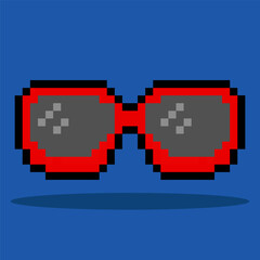 Obraz premium red sunglasses pixel art vector
