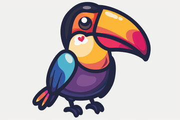 Naklejka premium Adorable Toucan Logo with Rainbow Colors