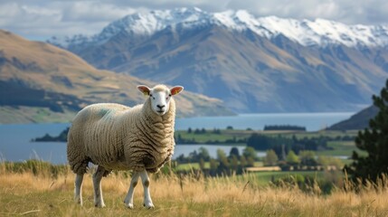 Fototapeta premium white sheep photo , high-resolution white sheep photo , white sheep wallpaper