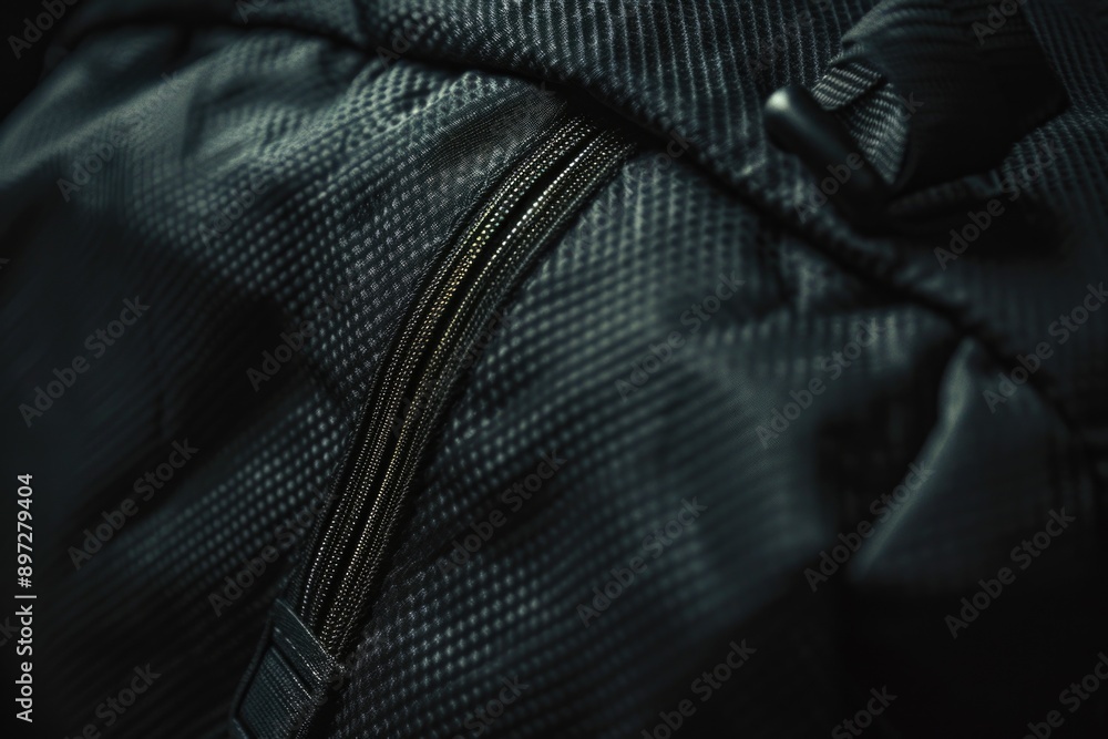 Poster close-up view of a suitcase's outer shell and zipper area