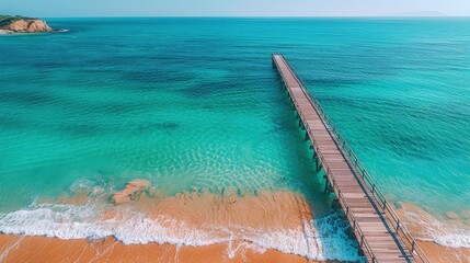 Tranquil Turquoise Escape: Serene Coastal Pier