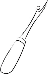 筆書き裁縫道具単品アイコン　リッパー