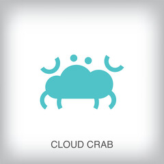 Crab logo from creative cloud. Unique ocean creature and business, company logo template. vector