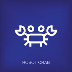 Creative robot crab logo. Unique color transitions. Unique ocean creature and business, company logo template. vector