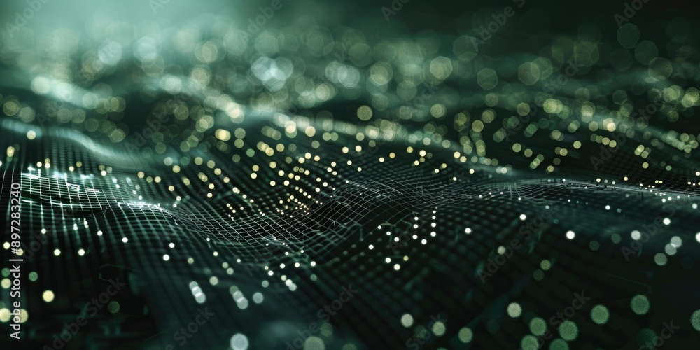 Poster a detailed view of a computer screen with lights and buttons visible