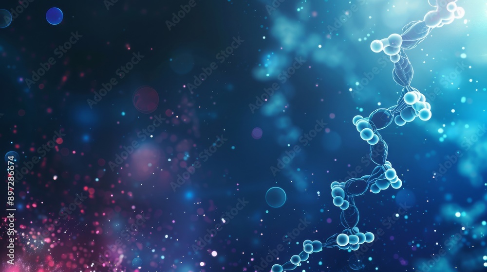 Aufkleber an artistic representation of molecular structure enhanced with digital effects in vivid blue and pi