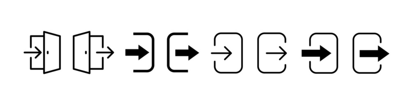 Enter and exit icon. Login logout icon.