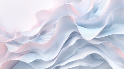 Obraz premium Soft pastelcolored abstract waves suggest fabrics gentle flow, creating a harmonious visual experience