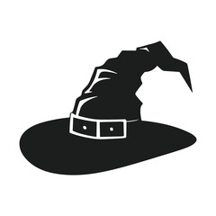 Witch hat silhouette vector for Halloween invitations and art