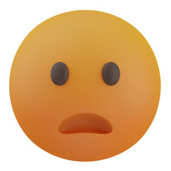 3d render  Frowning Face with Open Mouth  illustration