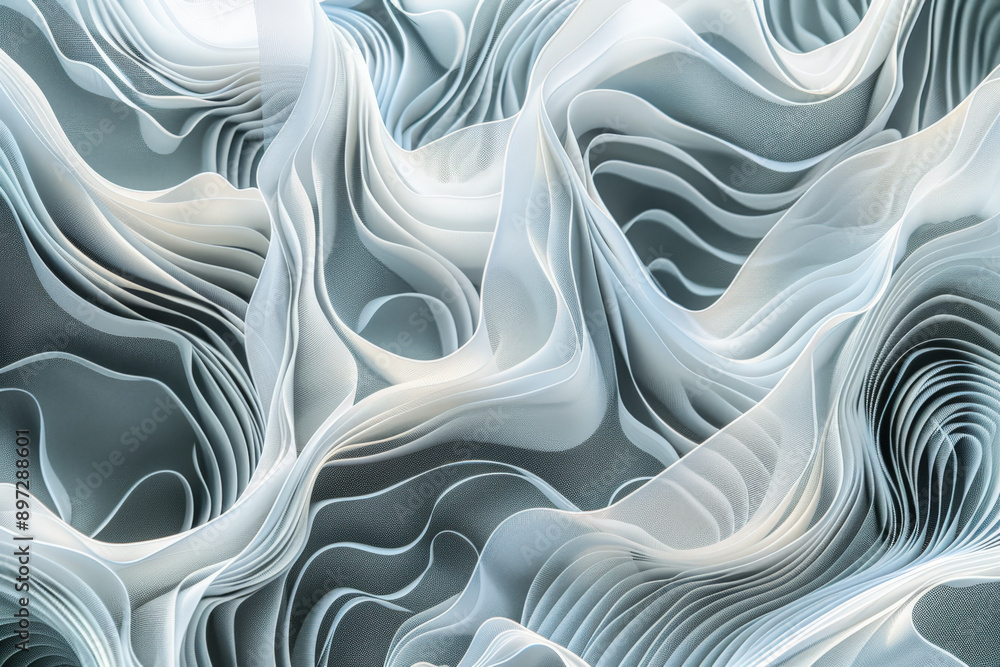 Poster captivating abstract background with smooth lines creating mesmerizing white noise texture pattern. 