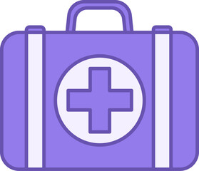 Obraz premium Colored Medical Kit Icon. Doctor Medical Bag Vector Icon. Emergency First Aid Kit. Health and Medicine Concept