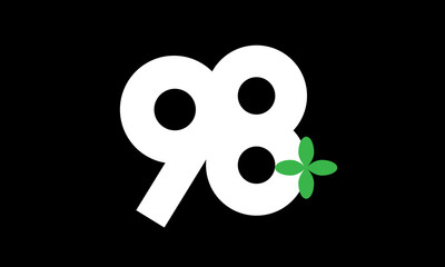 98 Leaf Number Logo Green White Health