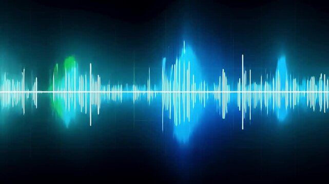 Sound effect blue sound waves moving