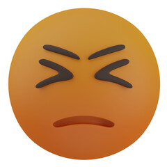 3d render  Persevering Face  illustration