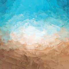 vector abstract painting serene blend of azure hues and sandy tones brush stroke style
