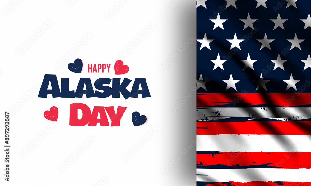 Wall mural happy alaska day united states , vektor background