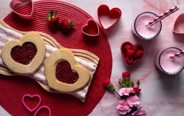Strawberry Shortbread Hearts