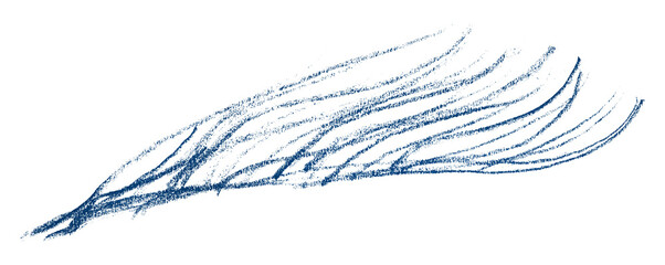 Blue pencil strokes in simple style, isolated on transparent background.