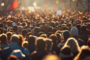 Crowd of People Looking Forward.