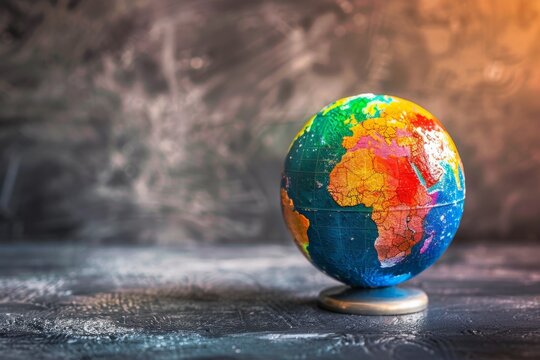 Globe on a Chalkboard Background.